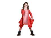 KidCuteTure Little Girls Poppy Red Striped Sabrina Trendy Fall Outfit Set 6