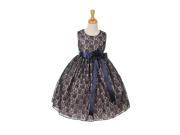 Cinderella Couture Little Girls Navy Lace Navy Sash Sleeveless Dress 2