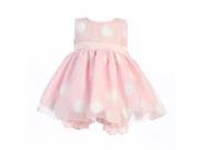 Lito Baby Girls Pink Glittered Polka Dot Easter Dress Bloomer Set 0 3M