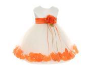 Kids Dream Baby Girls Ivory Orange Satin Petal Floating Flower Girl Dress 18M