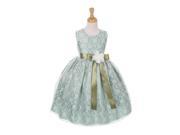 Cinderella Couture Little Girls Sage Lace Ivory Sash Sleeveless Dress 6