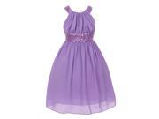 Cinderella Couture Little Girls Lavender Dazzling Sequin X Back Pleated Dress 14