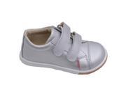L Amour Toddler Girls Silver Double Velcro Strap Leather Sneakers 10 Toddler
