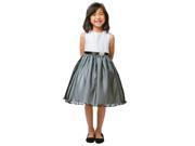 Sweet Kids Little Girls Ivory Black Pleated Organza Special Occasion Dress 2