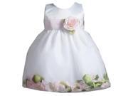 Crayon Kids Baby Girls White Pink Petal Flower Girl Dress 6 9M