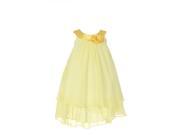 Big Girls Yellow Silky Hi Low Chiffon Flower Girl Easter Dress 14