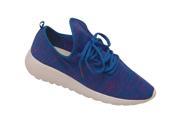 Adult Blue Knit Patterned Upper Lace Up Tubular Runner Shoes 5 Women
