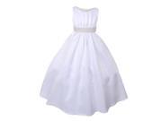 Cinderella Couture Little Girls White Pearls Waistband Flower Girl Dress 2