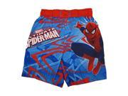Marvels Little Boys Red Blue Ultimate Spiderman Adjustable Swim Shorts 4T
