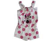 Disney Little Girls Pink White Dot Minnie Mouse Towel Throw On Romper 3T