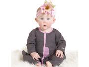 KidCuteTure Baby Girls Charcoal Pink Polka Dots Chelsea Designer Romper 24M