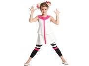 KidCuteTure Big Girls White Tunic Leggings Designer Lizette Outfit Set 14