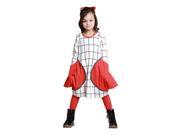 KidCuteTure Little Girls White Poppy Red Pockets Betty Fall Designer Dress 6