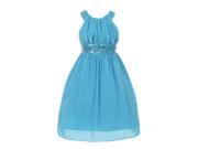 Cinderella Couture Little Girls Turquoise Dazzling Sequin Pleated Dress 4