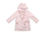 Richie House Baby Girls Pink Ruffle Detail Neckline Belted Hood Jacket 12M