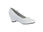 Lito Girls White Bow Gina Special Occasion Dress Wedge Shoes 9 Toddler