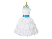 Cinderella Couture Girls White Layered White Sash Pick Up Occasion Dress 2