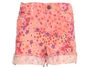 Ko Ko Ailis Little Girls Coral Purple Floral Print Frayed Cuff Shorts 4