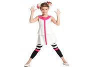 KidCuteTure Big Girls White Tunic Leggings Designer Lizette Outfit Set 12