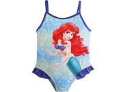 Disney Baby Girls Sky Blue Purple Little Mermaid One Piece Swimsuit 24M