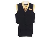 Angels Garment Big Boys Yellow 4 Piece Pin Striped Vest Set Suit 10