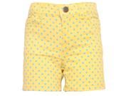 Ko Ko Ailis Little Girls Yellow Blue Polka Dotted High Waisted Shorts 6X