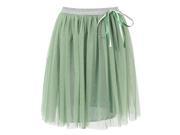 Richie House Little Girls Green Satin Taped Bow Skirt 5