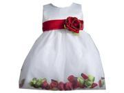 Crayon Kids Baby Girls White Red Petal Flower Girl Dress 12M