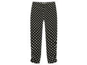 Richie House Little Girls Black Dotted Cinched Ankle Standard Leggings 3 4
