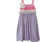 Isobella Chloe Little Girls Lilac Sugarland Ruffled Polka Dots Dress 6X