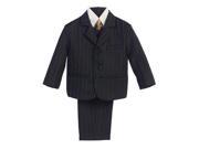 Lito Big Boys Black Gold Pin Stripe 5 Pcs Special Occasion Suit 12