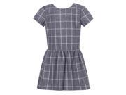 Richie House Little Girls Grey Plaid Pattern Short Sleeve Wool Classic Dress 3 4