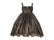 Little Girls Black Gold Dotted Bow Pearl Hi Low Special Occasion Dress 4