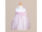 Crayon Kids Baby Girls Pink Satin Stripes Flower Girl Easter Dress 6 9M
