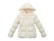 Richie House Little Girls White Gold Printed Faux Hood Padded Jacket 6 7