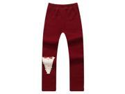 Richie House Little Girls Red Floss Applique Patch Bow Leggings 3