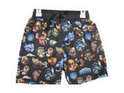 Skylanders Swap Force Big Boys Black Character Print Swim Wear Shorts 14 16