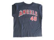 MLB Big Boys Gray Solid Color Angels 48 Print Cotton T Shirt 10 12