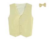Lito Baby Boys Yellow Poly Silk Vest Bowtie Special Occasion Set 12 24M