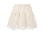 Richie House Big Girls White Lace Covered Overlock Embroidered Skirt 7 8