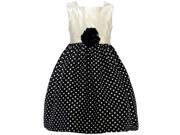 Mia Juliana Little Girls Black Ivory Polka Dot Flower Christmas Dress 6