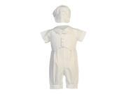 Lito Baby Boys White Pique Vest Cotton Romper Baptism Outfit Set 6 12M