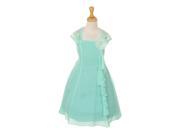 Cinderella Couture Little Girls Mint Chiffon Eyelid Lace Ruffle Flower Dress 6