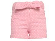 Big Girls Pink White Polka Dotted Pattern Tie Bow Waist Shorts 7