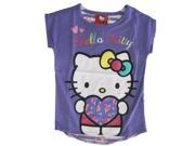 Hello Kitty Little Girls Purple Kitty Printed T Shirt 6X