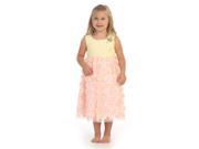 Angels Garment Little Girls Yellow Coral Pink Lace Floral Mesh Easter Dress 4T