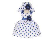 Cinderella Couture Baby Girls Navy White Polka Dot Hat Occasion Dress 24M