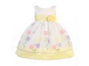 Lito Big Girls Yellow Organza Poly Silk Trims Flower Girl Easter Dress 7