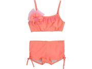 Isobella Chloe Little Girls Coral Crush Two Piece Bikini Swimsuit 2T