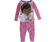 Disney Little Girls Pink Doc McStuffins Heart Pattern 2 Pc Pajama Set 3T
